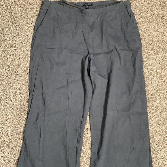 Eileen fisher gray linen blend pants size medium - Picture 4 of 7